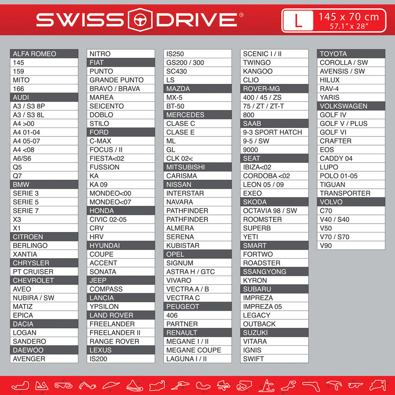 Zonnescherm VOOR "MAT" L 145x70 cm zwart