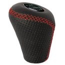 Universele versnellingspook met lift zwart leder met Rood st