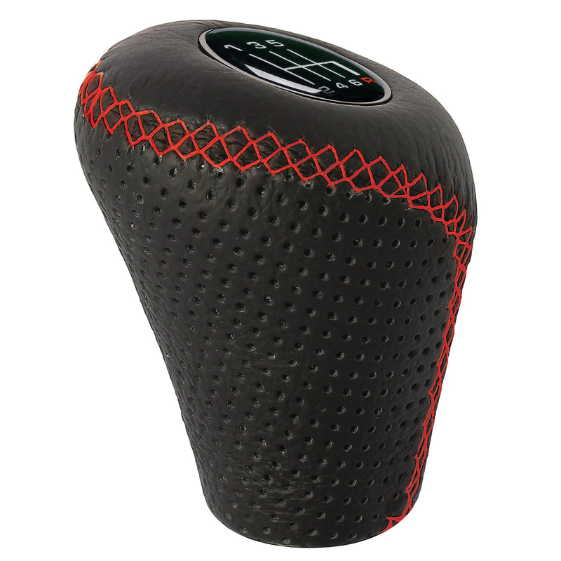 Universele versnellingspook met lift zwart leder met Rood st