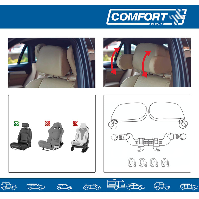 Laterale hoofdsteun zwart met rode stiks