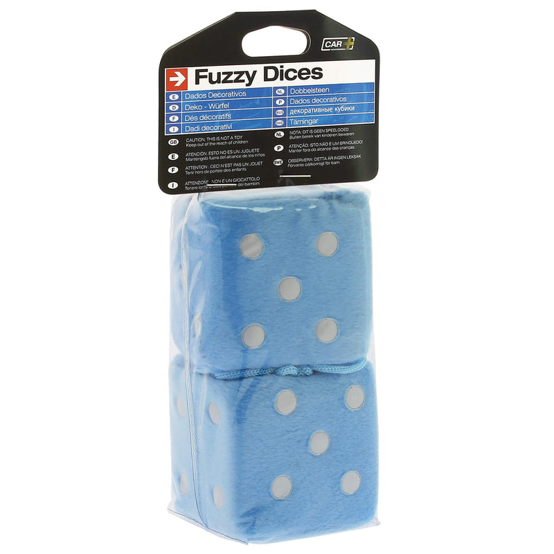 Dobbelstenen 7x7cm blauw - wit