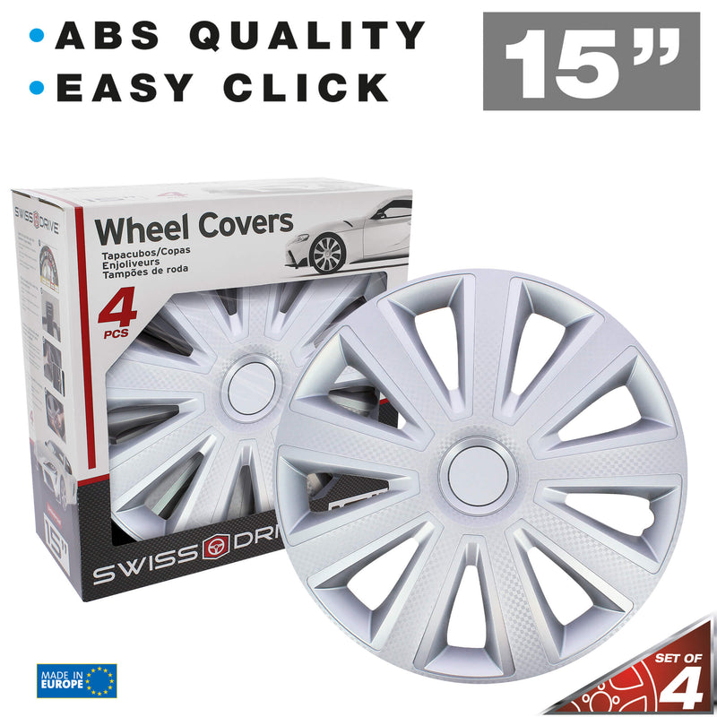 Wieldoppen 15" Kentucky Carbon Zilver