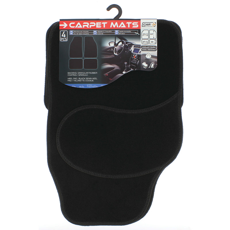 Vloermat 455x670mm/455x390mm zwart 4st