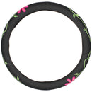 Auto stuurhoes zwart flower power 38cm