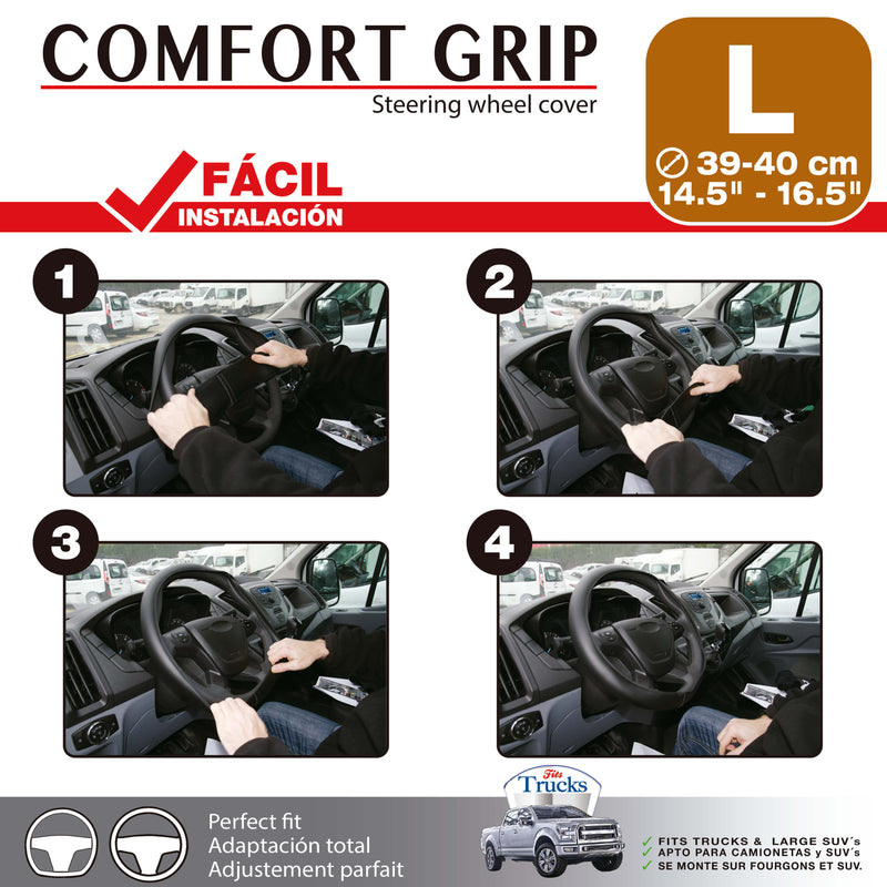 Auto stuurhoes Comfort Grip Bruin 38.5-40.5cm
