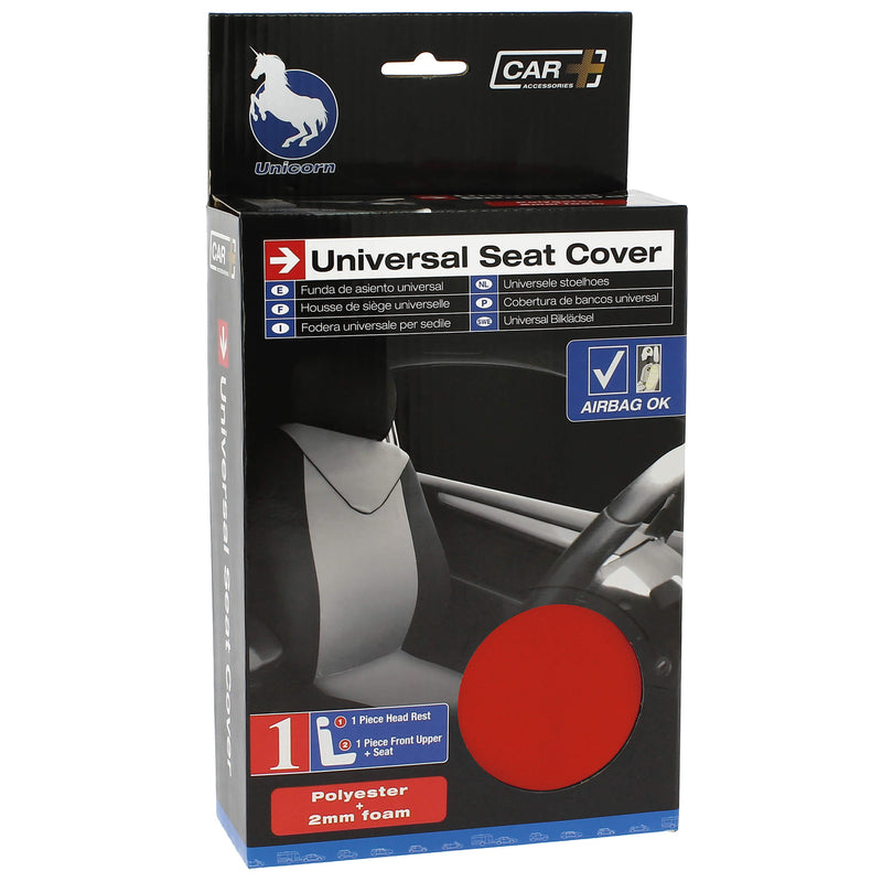 Auto stoelhoes Unicorn rood - zwart voor 1stoel