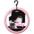 Auto stuurhoes roze met roze stiksel 37-39cm