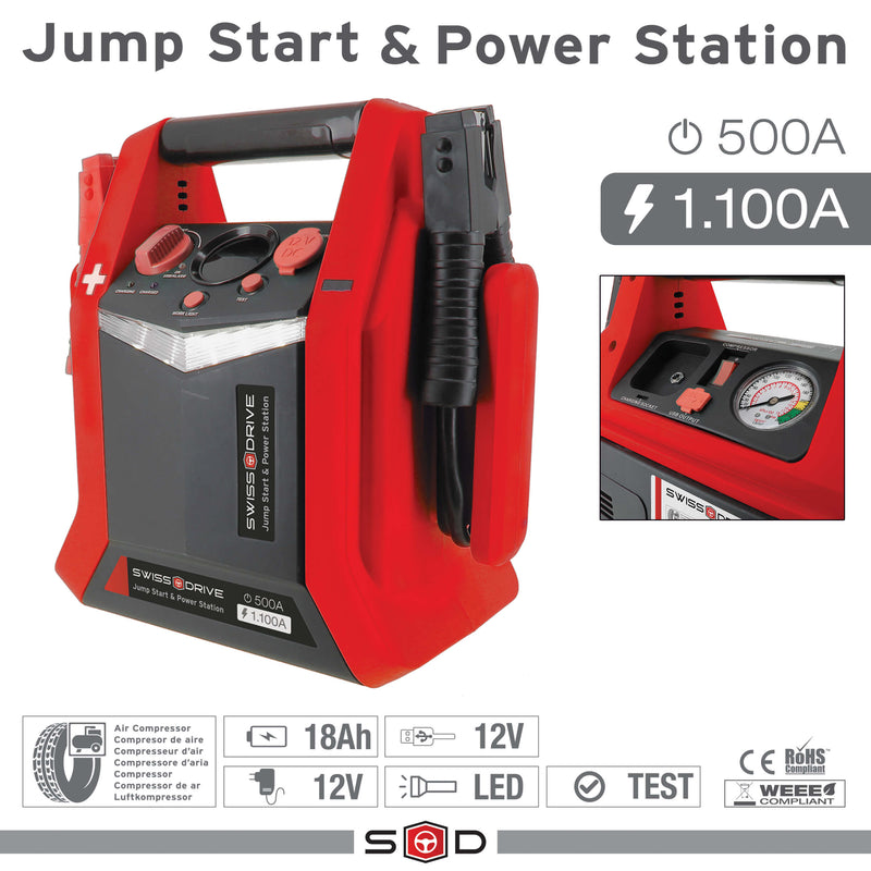 Jump starter max 1100A 12/220V