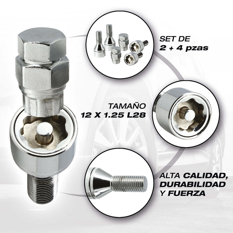 Anti-diefstal wielbouten M12x1.25 L28 T17 Butzi Premium