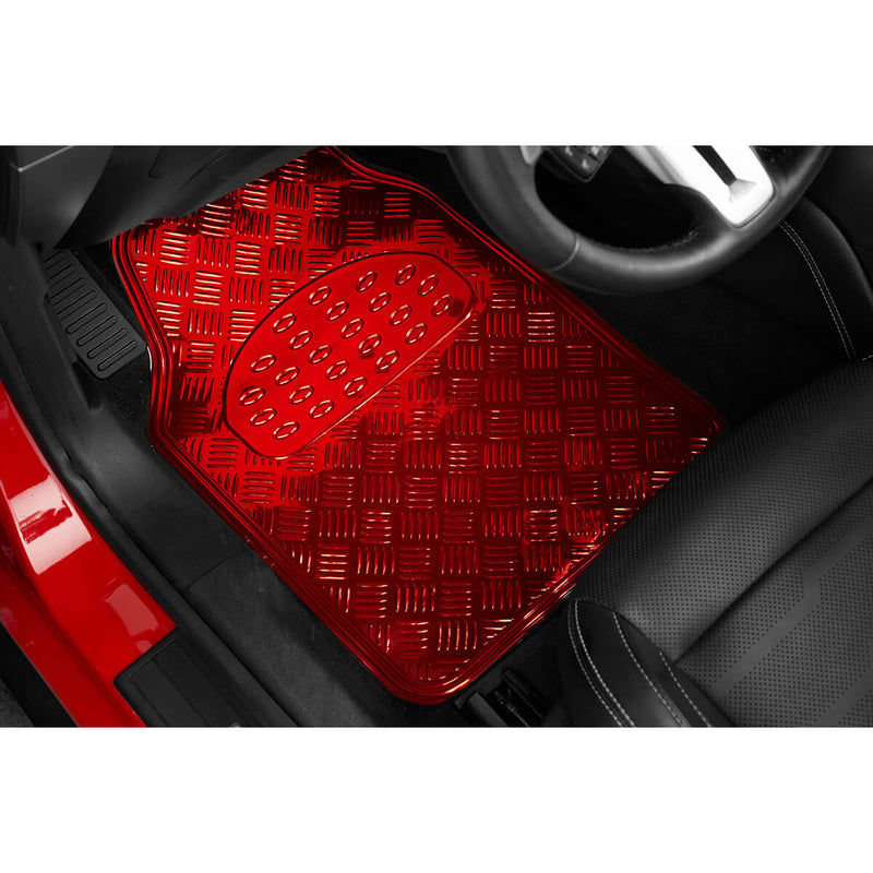 Mattenset -Alu look- rood 4 stuks