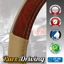 Auto stuurhoes type hout-look beige 37-39cm