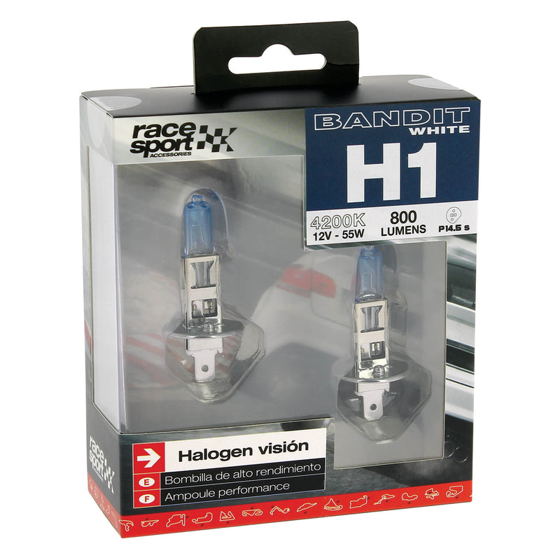 Autolampen set -Bandit- H1 12v 55w wit licht Xenon look