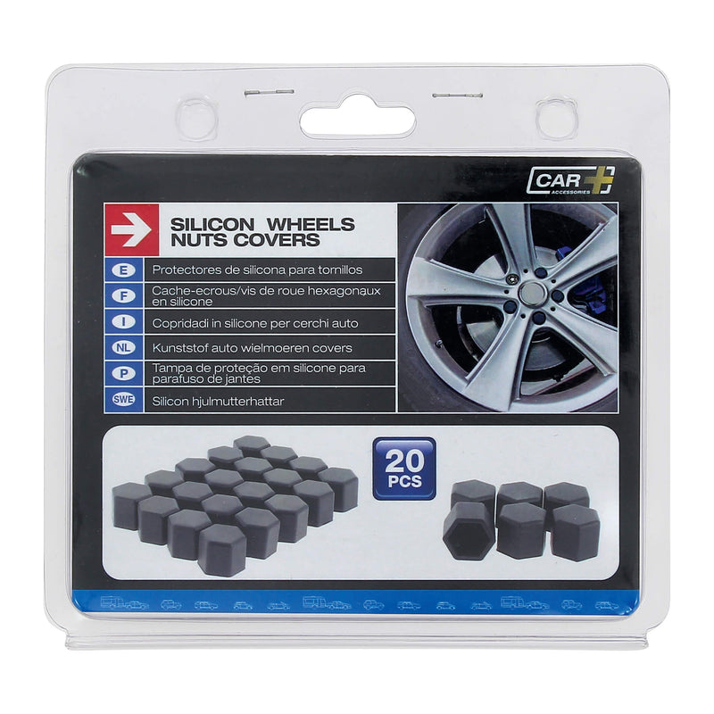Siliconen wielboutdoppen - zwart - 17mm set 20 stuks