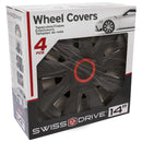 Wieldoppen 14 inch washington zwart/rood