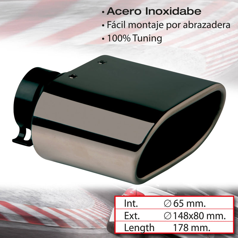 Uitlaat sierstuk DTM-2 GUN METAL RECTANGULAR