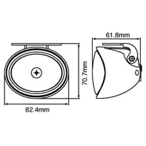 Mistlampen 82x71mm H3 12V 55W. 2st