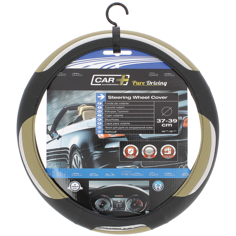 Auto stuurhoes zwart / beige -snake-