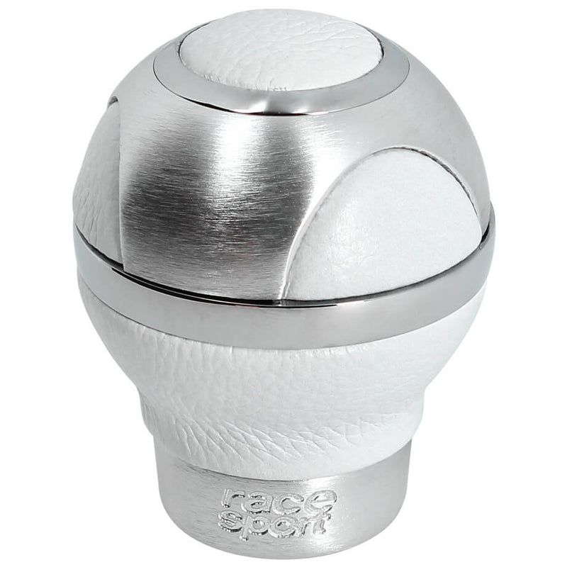 Versnellingspook knop ALU-Leer CORONADO. WHITE