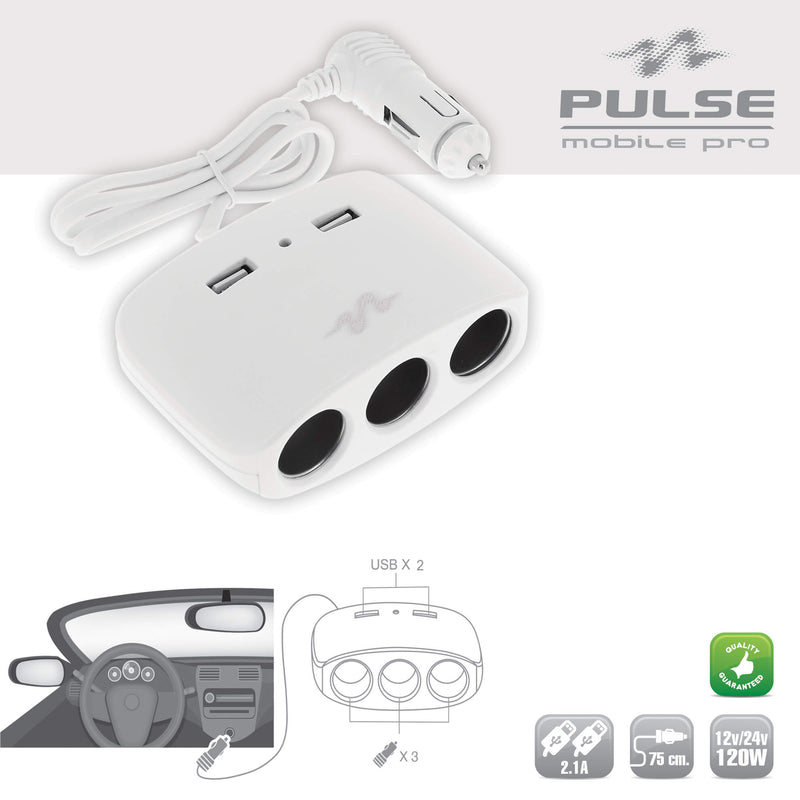 Universele splitter 12V met USB aansluiting - witComp