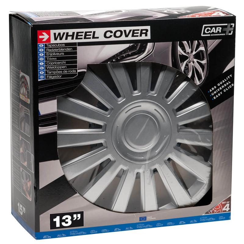 Wieldoppen 13 inch California zilver