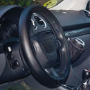 Auto stuurhoes "tourer" zwart micro geperforeerd 37-39cm