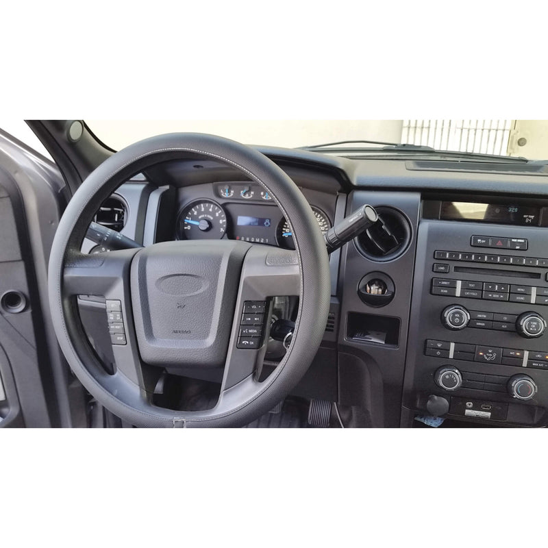 Auto stuurhoes ventilerende comfort Grip zwart met wit stiks