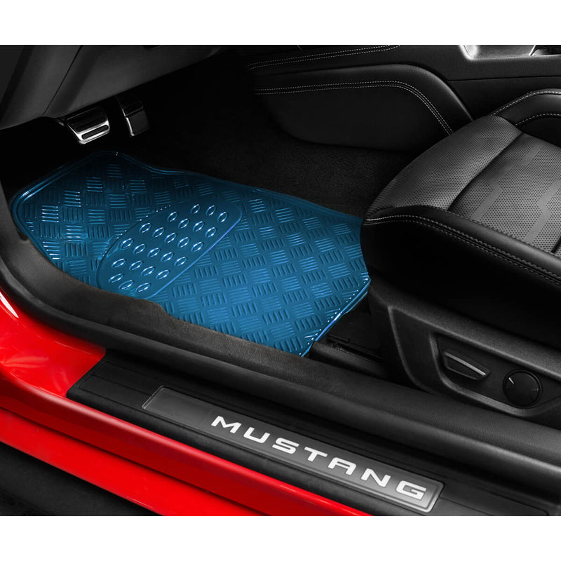 Mattensett -Alu look- blauw 4 stuks