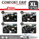 Auto stuurhoes ventilerende comfort Grip zwart met rode stik