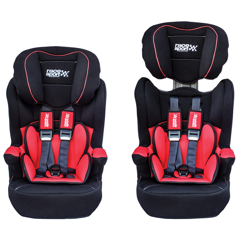 Kinderzitje groep1-2-3. Rood/zwart Isofix