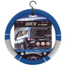 Auto stuurhoes blauw / zilver PVC -power-