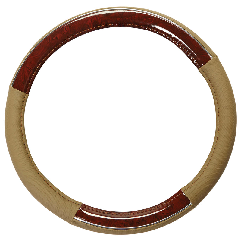 Auto stuurhoes type hout-look beige 37-39cm