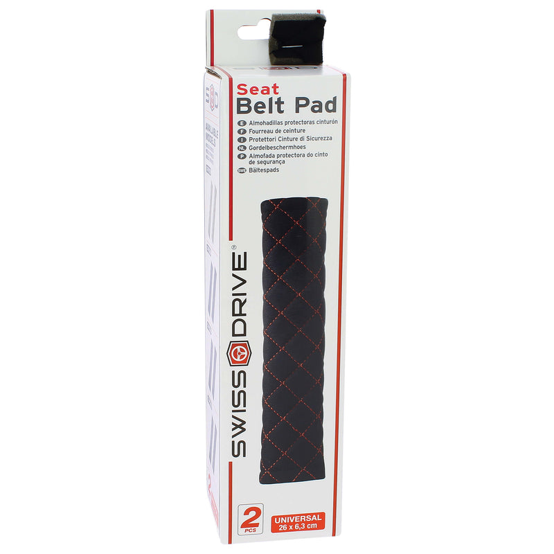 Veiligheidsgordel schouderpad 26x6 cm zwart 2st