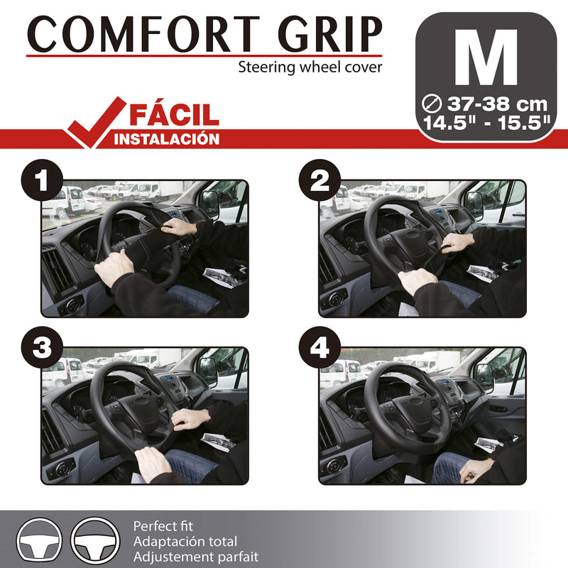 Auto stuurhoes Comfort Grip zwart 36.5-38.5cm