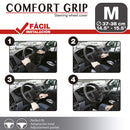 Auto stuurhoes ventilerende comfort Grip zwart met wit stiks