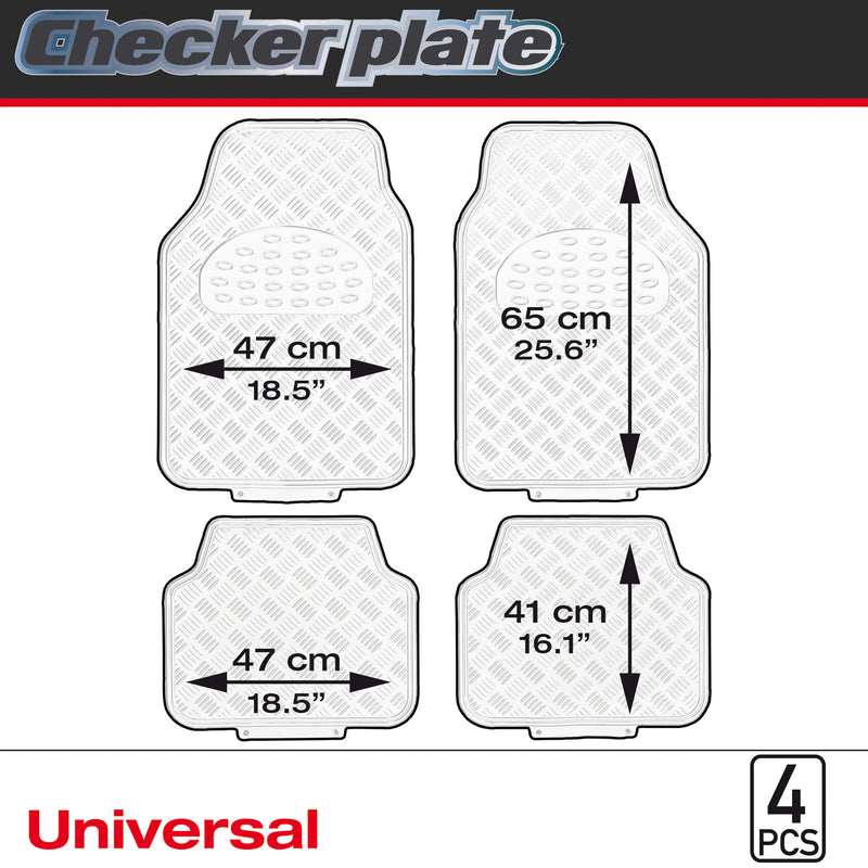 Mattensett -Alu look- zilver 4 stuks