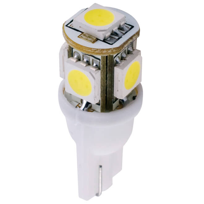LED lampjes 5 leds T10 12V 2st