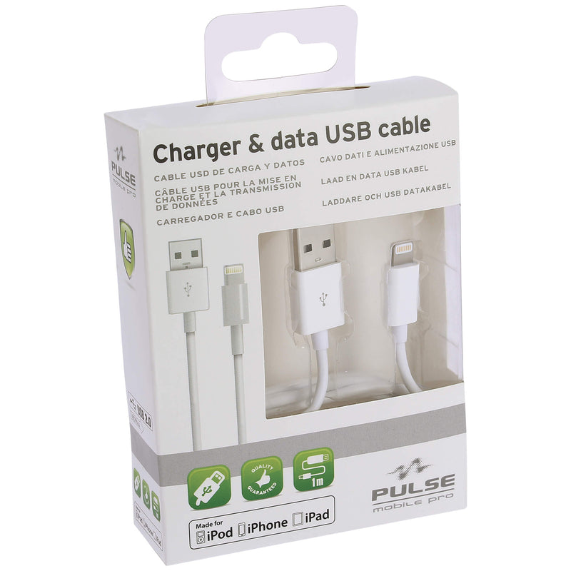 Pulse oplaadkabel Apple Lightning USB 2.0 wit 100 cm