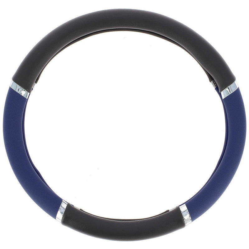 Auto stuurhoes zwart / blauw PVC -speed-