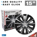 Wieldoppen 15 inch Nebraska zilver zwart