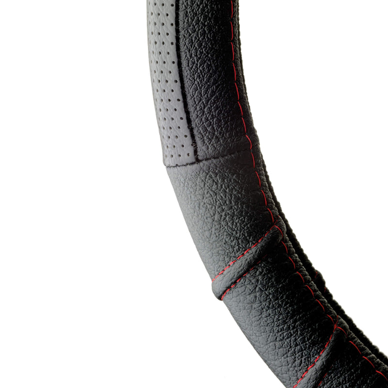 Funda Volante Race Sport stuurwiel hoes zwart rode stiksel