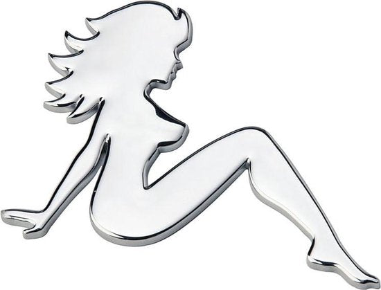 Embleem chroom -Pin Up Girl- 60X85mm