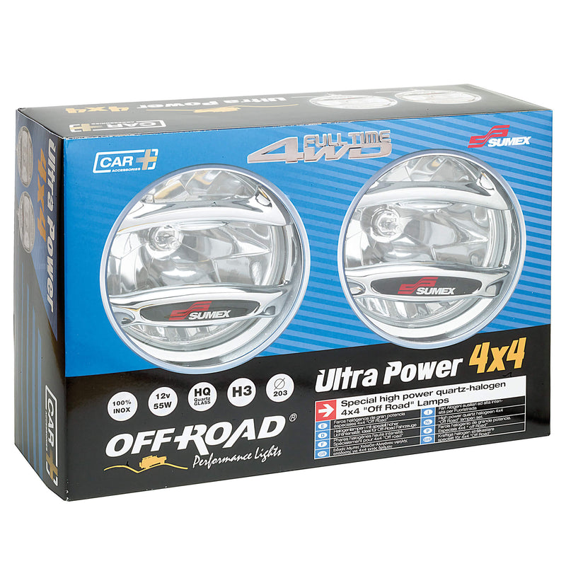 lampENSET "ULTRA-POWER 4X4" LANG RIJDEN INOX.CHROM