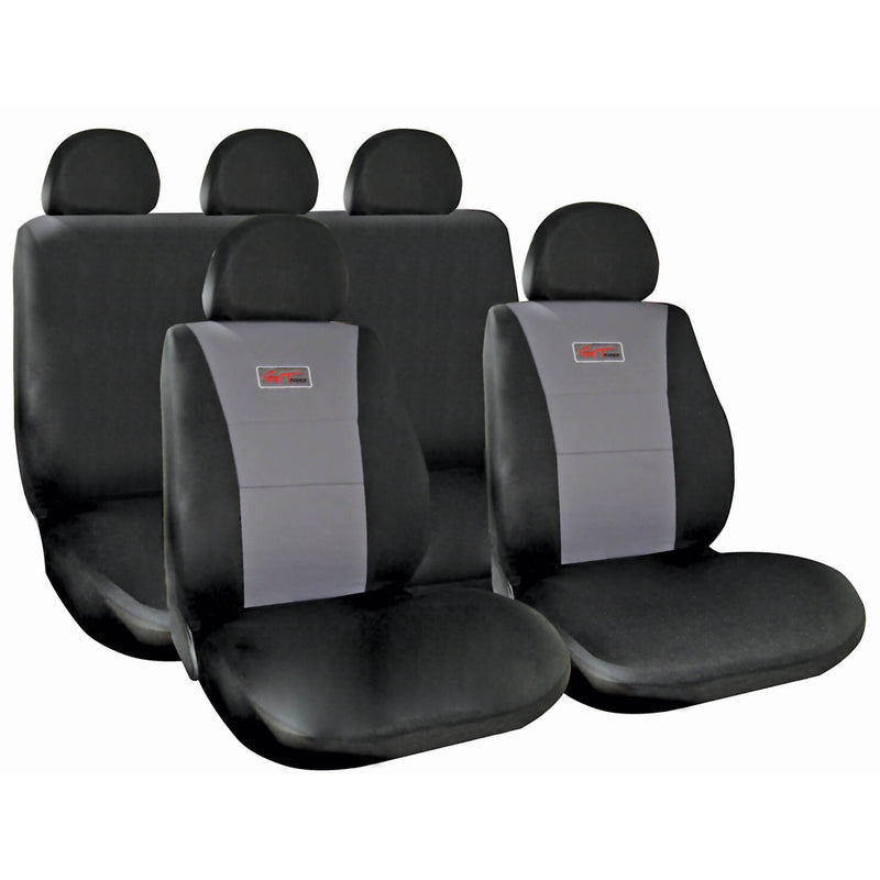 Auto stoelhoezen set Racesport "GT" kleur zwart - grijs 1