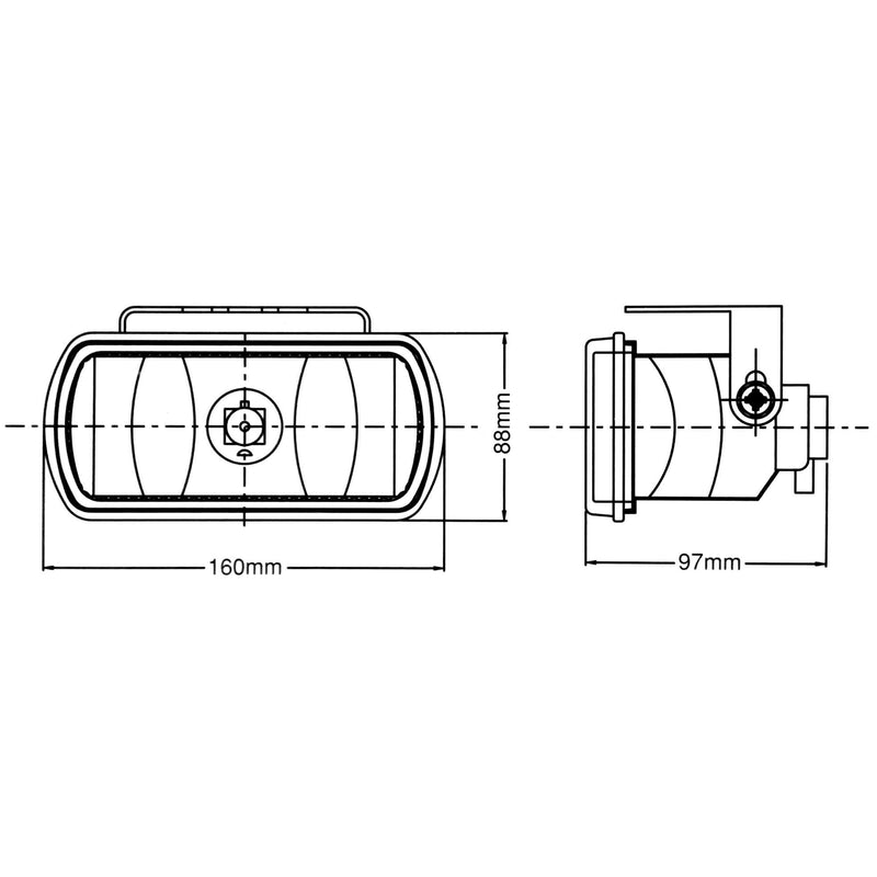 Drijflamp 160x97mm H3 12V 55W 2st