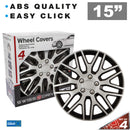 Wieldoppen 15 inch Delaware zilver zwart