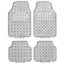 Mattensett -Alu look- zilver 4 stuks