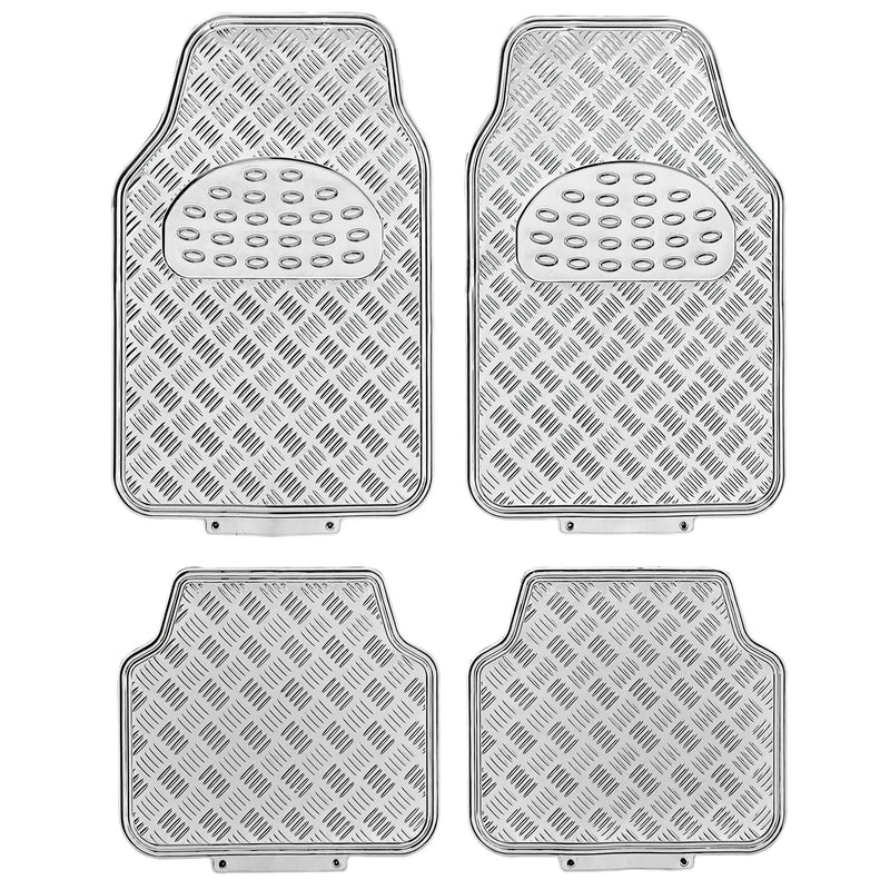 Mattensett -Alu look- zilver 4 stuks