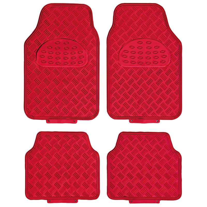 Mattenset -Alu look- rood 4 stuks