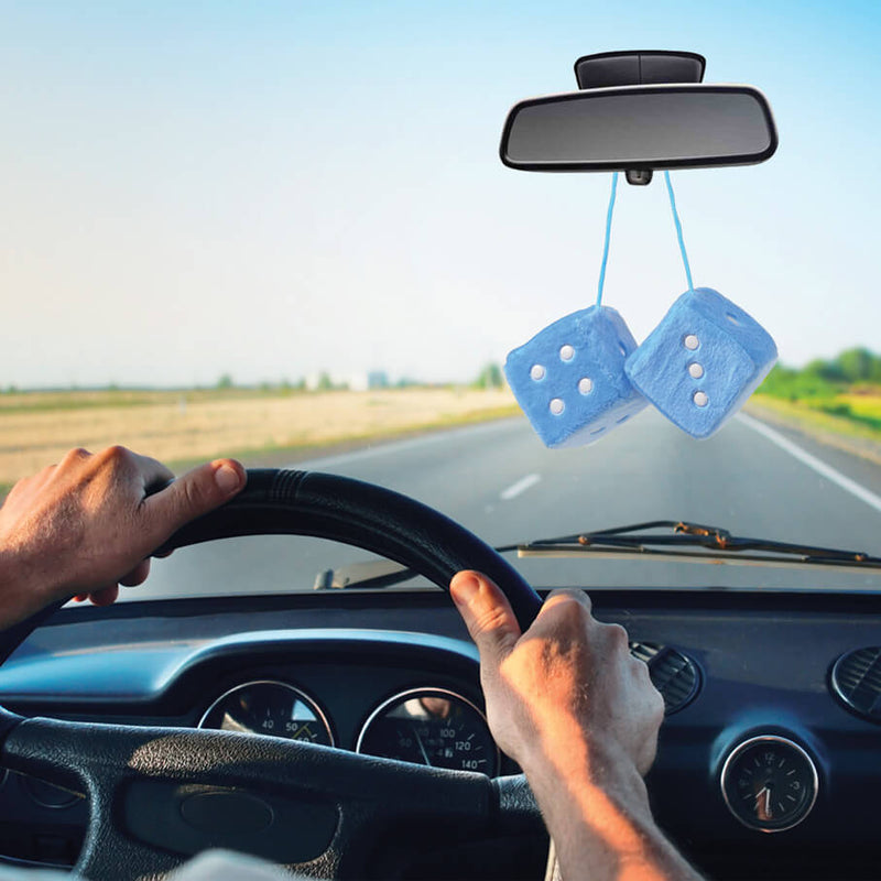 Dobbelstenen 7x7cm blauw - wit