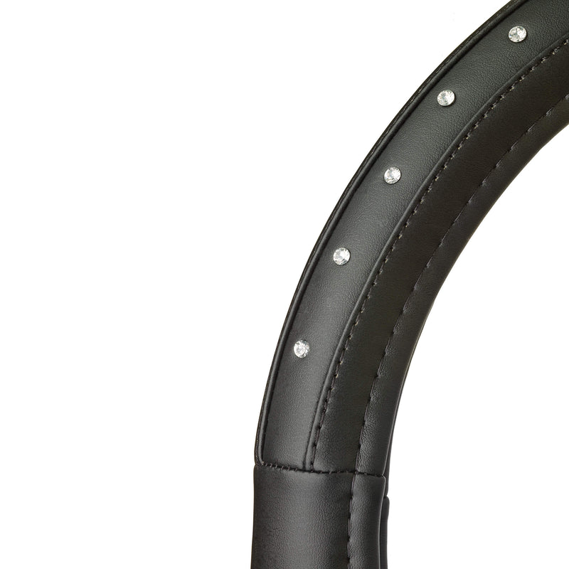 Auto Stuurhoes Leder zwart met diamant
